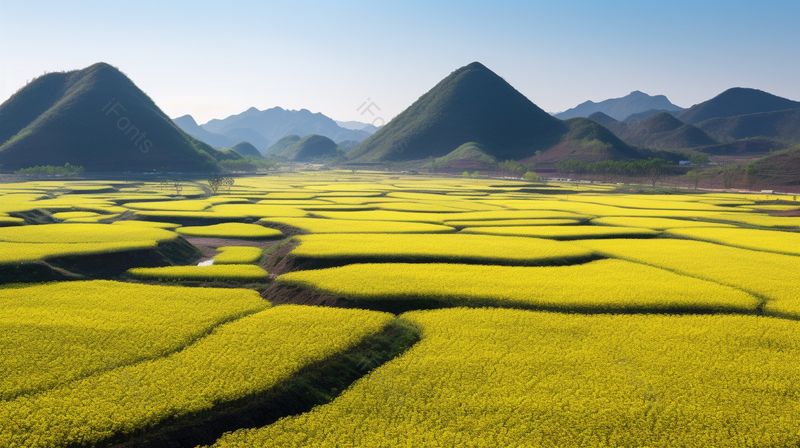 旅游度假地绿色油菜花基地,高清,摄影图,摄影图片,图片大全,摄影图免费下载